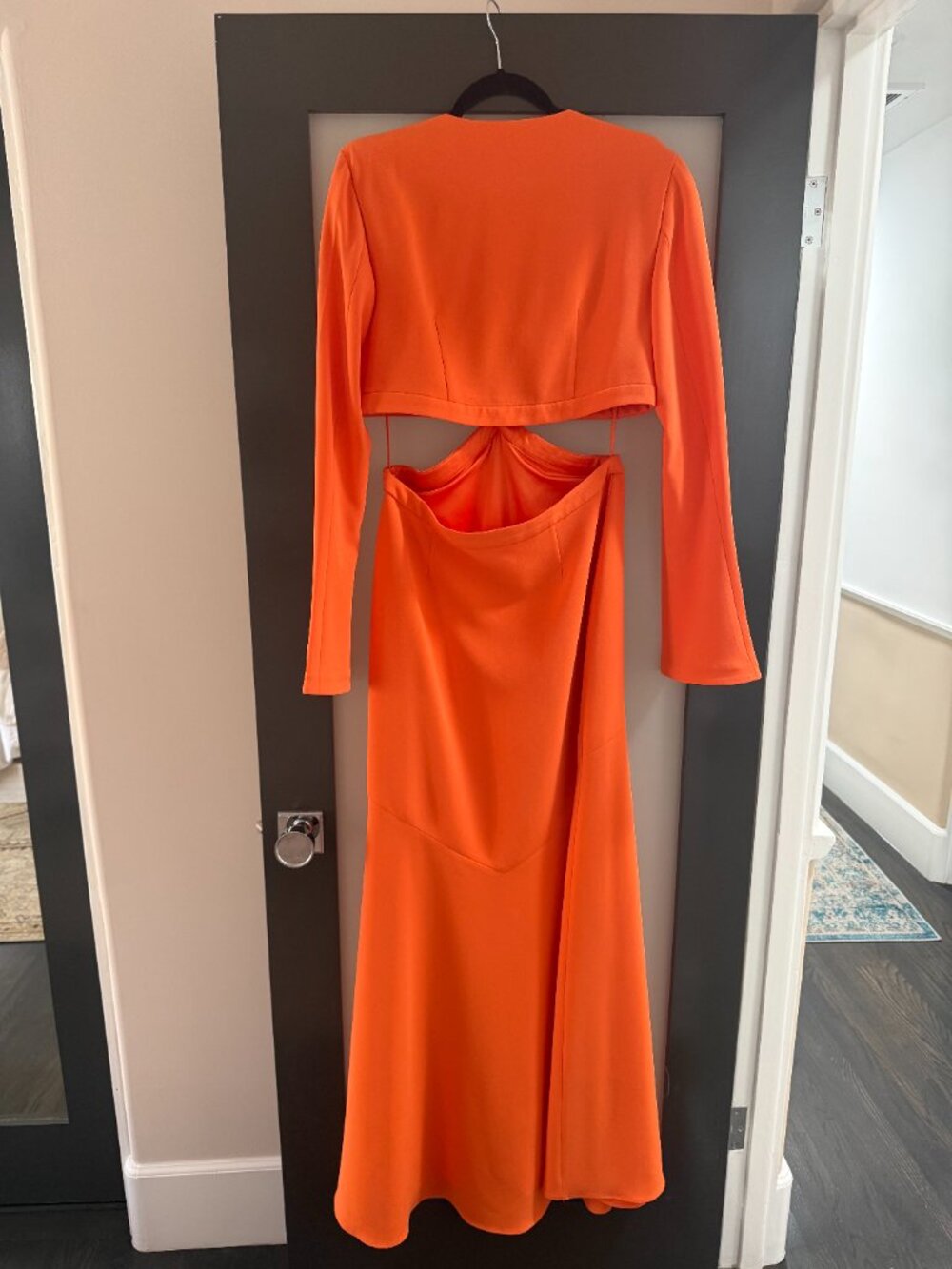 ALC: Orange Long Sleeve Cutout Maxi Dress (size 12) - Picture 2 of 4